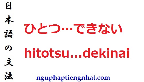 Ngữ pháp ひとつ…できない hitotsu...dekinai